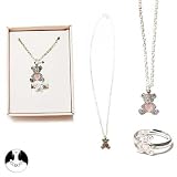 SG PARIS-PARURE---BOITEX2Pcs-ENFANT-EMAIL-METAL----ANIMAUX-OURS