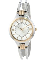 Anne Klein Womens AK/1441SVTT Two-Tone Open Bangle Watch