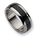 Stainless Steel and Carbon Fiber 8mm Polished Band