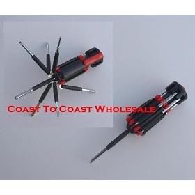 8 in 1 Tool Screwdriver LED Light AAA Batteries, Car Truck Sports, Home