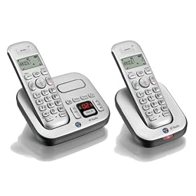BT Studio 4500 DECT Cordless Telephone Twin Pack with Answer Machine - Silver/ Dark Grey