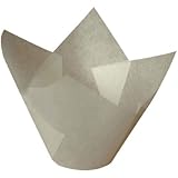 Packnwood "Tulips" White Silicone-Coated Baking Cup