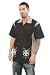 Rock House Iron Cross Black Button Front Cotton Short Sleeve Work Shirt