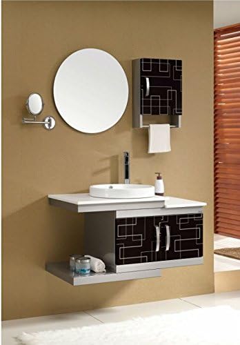 California USA Modern 40" Ceramic Sink Cultured Marble Countertop Wall Mounted Stainless Steel Vanity - 819