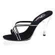 Caress-401-7, 4" Stiletto Heel Slide W/Sequins Bow