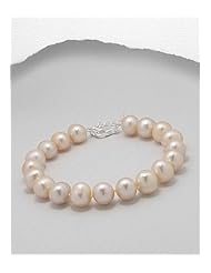 Peach (Natural) Fresh Water Pearls Bracelet In 92.5 Sterling Silver