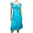 Blue Cotton Empire Waist Plus Size SunDress