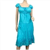 Blue Cotton Empire Waist Plus Size SunDress