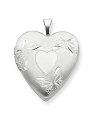 Sterling Silver 20mm with Heart Butterflies Heart Locket