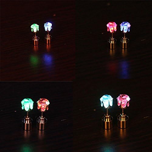 1 Pair Light Up Led Stud Party Earrings-color changing