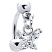 Crystalline Gem Butterfly Dangle Eyebrow Ring
