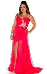 Plus Size Chiffon/Taffeta/Tulle Empire   Waistline Applique Crystals Beaded Crystal Lace Evening Dress 