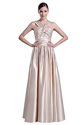 Sleeveless Charmeuse Gathered Evening Dress 