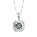 10K Yellow Gold 1/2 ct. Blue and White Diamond Pendant with Chain