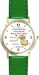 Habit 1 - Those Committed #2 (English Text) - DELUXE TWO-TONE WATCH from THE 7 HABITS - WATCH COLLECTION BY WATCHBUDDY&reg; - Arabic Numbers - Green Leather Strap-Size-Children's Size-Small ( Boy's Size & Girl's Size )