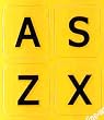 ENGLISH UK LARGE LETTERING (UPPER CASE) KEYBOARD STICKERS YELLOW NON TRANSPARENT