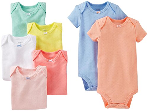 Carter's Baby Girls' 7 Pack Bodysuits (Baby) - Multi Print Solids