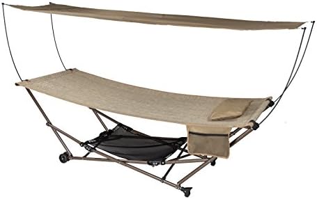 STOW-EZ Portable Hammock &amp; 4 pt. Stand with Canopy Color: SAND