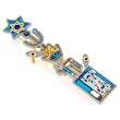 Blue and Gold Symbols Mezuzah