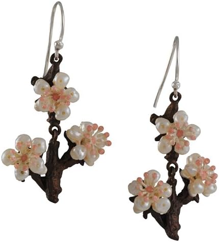 SILVER SEASONS - Cherry Blossom Twig Drop Earrings