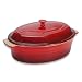 Le Creuset Stoneware Covered Oval Dish, Cherry Red