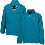 Reebok San Jose Sharks Teal Final Score 1/4 Zip Pullover Fleece Jacket (X-Large)
