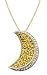 10k Yellow Gold Citrine and Diamond Moon Pendant
