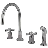 KINGSTON BRASS KS8721ZX Millennium Widespread Kitchen Faucet with ABS Sprayer, Polished Chrome by Ki