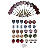 12 Dartpfeile mit Aluschaft ca. 17g + 100 Spitzen und 30 Flys