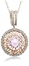 10k Rose Gold 8mm Morganite and Diamond Filigree Pendant, 18