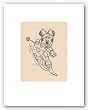 Downhill Minnie by Walt Disney 8"x6.25" Art Print Poster Disney