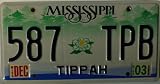 Mississippi Green Forest with Flower License Plate