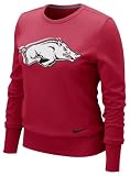 Arkansas Razorbacks Women's Nike Crimson Heather Long Sleeve Scoop Neck Fleece Sweatshirt