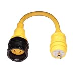 Marinco 106A Marine Electrical Shore Power Pigtail Adapter (20-Amp 125-Volt Locking Male to 30-Amp 125-Volt Locking Female with Sealing Collar System, Yellow)