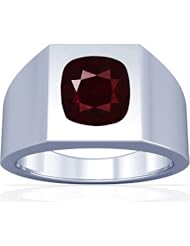 18K White Gold Cushion Cut Ruby Solitaire Ring