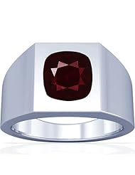 Platinum Cushion Cut Ruby Solitaire Ring