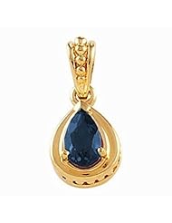 10K Yellow Gold Pear Cut Sapphire Pendant -- LIFETIME WARRANTY