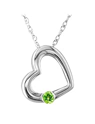 14k White Gold Sky Blue Topaz Heart Pendant Necklace, 18"