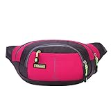 POTOJP アウトドア 軽量 ナイロン 防水 ウエストバッグ 運動ポケット便利 調節可 登山/旅行/ハイキング /スポーツ/自転車 男女兼用 8色選択可 (ピンク)