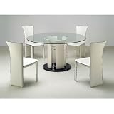 Deborah 5 Piece Dining Set in High Gloss Beige