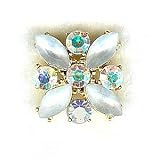 Golden White X-Style 2-Hole Slider Beads
