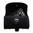 Gomadic Brand Horizontal Black Leather Carrying Case for the Philips GoGear HDD6330 with Integrated Belt Loop and Optional Belt Clip