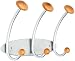 Kitchen & Housewares : Alba Woody Wall Coat Rack with 3 Pegs 3 Hooks Metallic and Wooden Ref PM3M