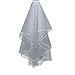 TBB Double Ribbon Edge Bridal Wedding Veils with Comb for Bride