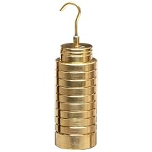 American Educational Brass Hooked Weight Set with Hanger, Metric