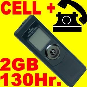 Voice Activated Telephone & Cell Phone Call Digital Audio Voice Recorder w/ 2GB Of Memory Plus Extended Recording Time External Battery Pack – Automatically Records All Calls To/From All Extensions From Pick Up To Hang Up – Just Attach To Any Phone Jack – Works On Cordless Phones & VoIP Too – Universal Mobile Cell Phone Adapter.