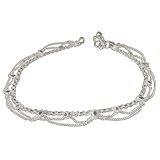 Womens Gifts Ideas Sterling Silver Anklet Pair Foot Jewelry 10 inches (sanklt080)