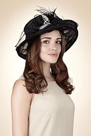 Real Feather Mesh Rose Organza Hat