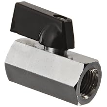 Kingston KMBVF Series Brass Mini Ball Valve, Lever, 1/4" NPT Female