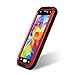 Lentenda Waterproof Shockproof Aluminum Gorilla Metal Cover Case for Galaxy S5 Love Mei (red)